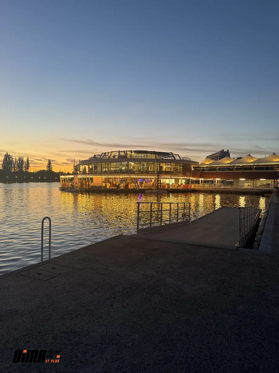 Restaurant La Rotonde, à Vichy vue coucher de soleil